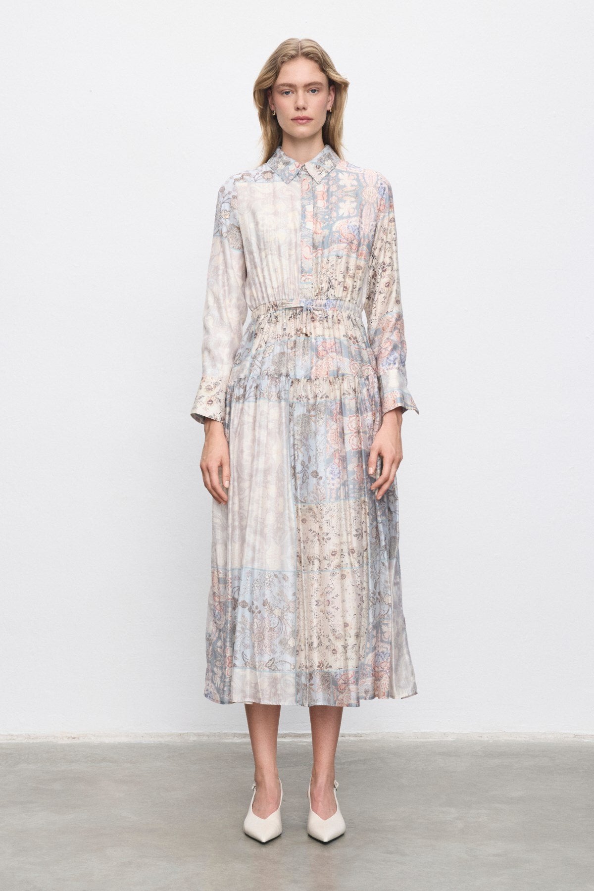 POWDER PATTERNED LYOCELL DRESS – BLUSH PINK