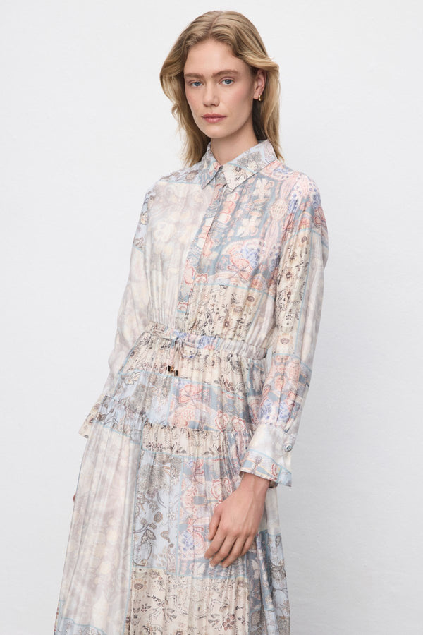 POWDER PATTERNED LYOCELL DRESS – BLUSH PINK
