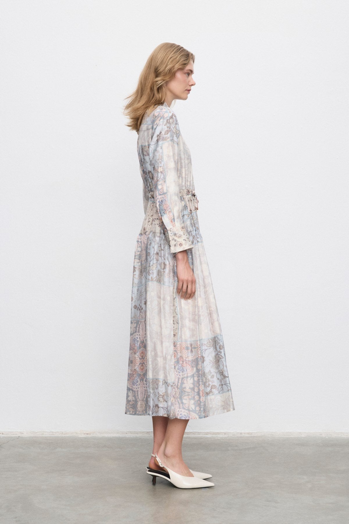 POWDER PATTERNED LYOCELL DRESS – BLUSH PINK