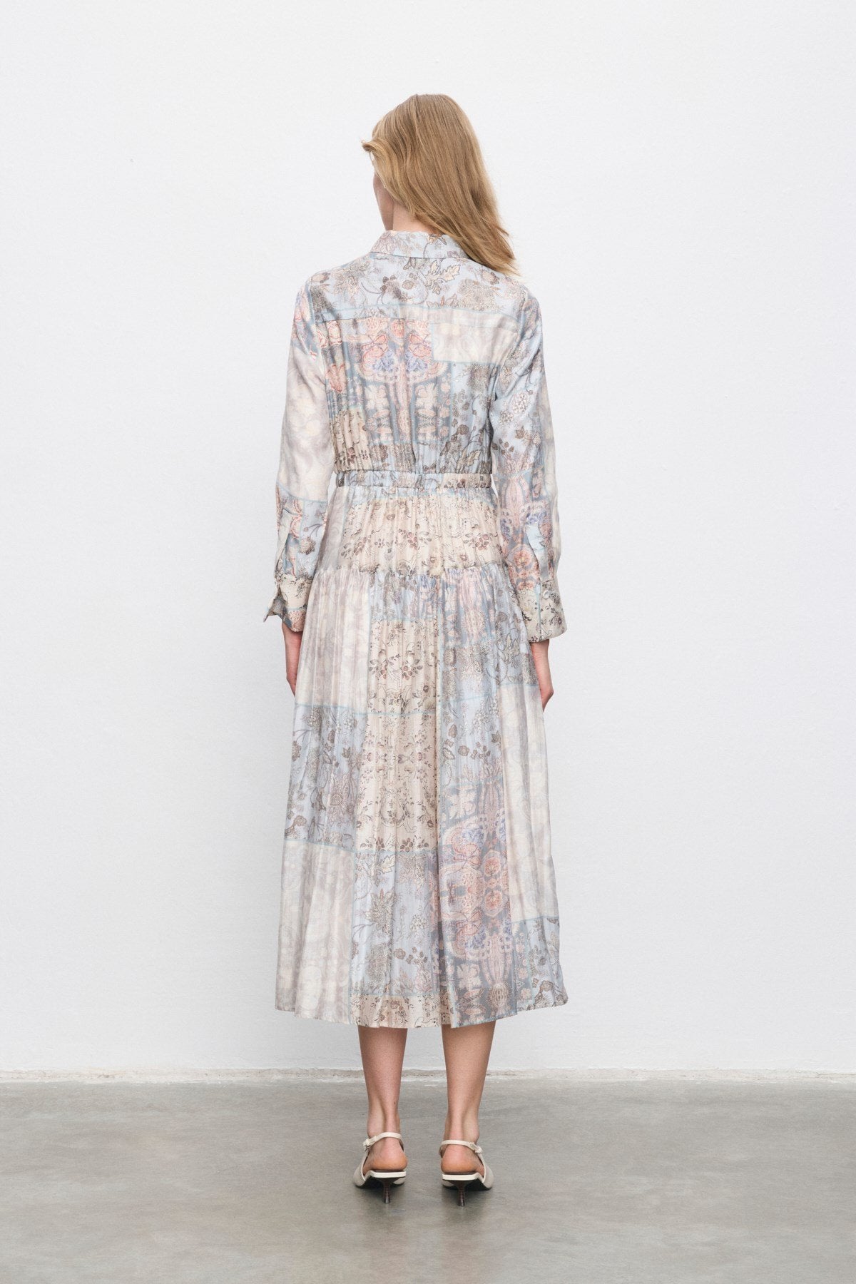 POWDER PATTERNED LYOCELL DRESS – BLUSH PINK
