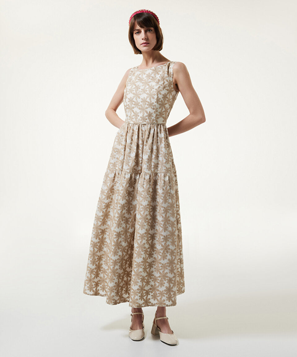 Machka Floral Embroidered Poplin Dress