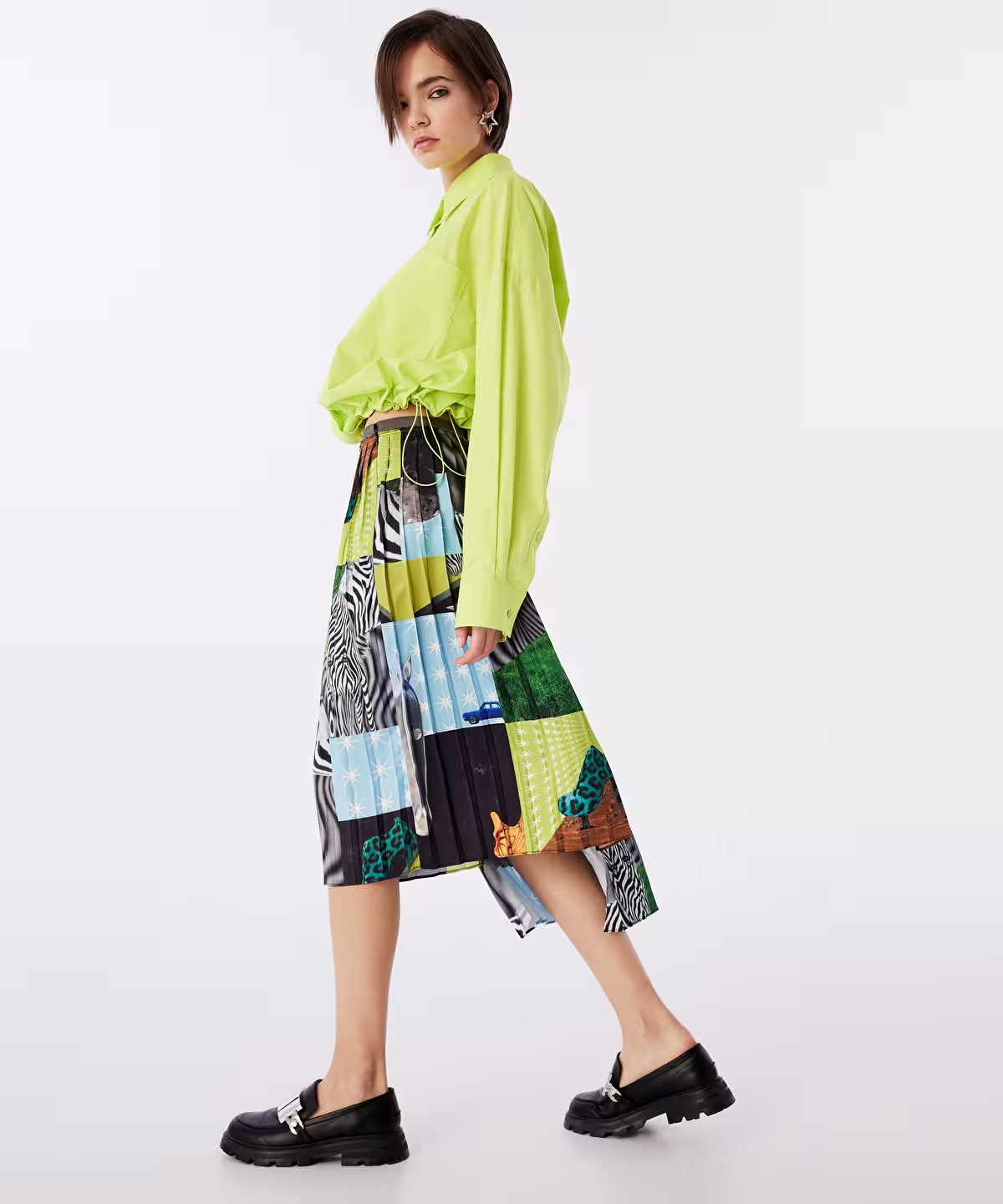 Twist Pattern Mix Skirt - Biens Collection