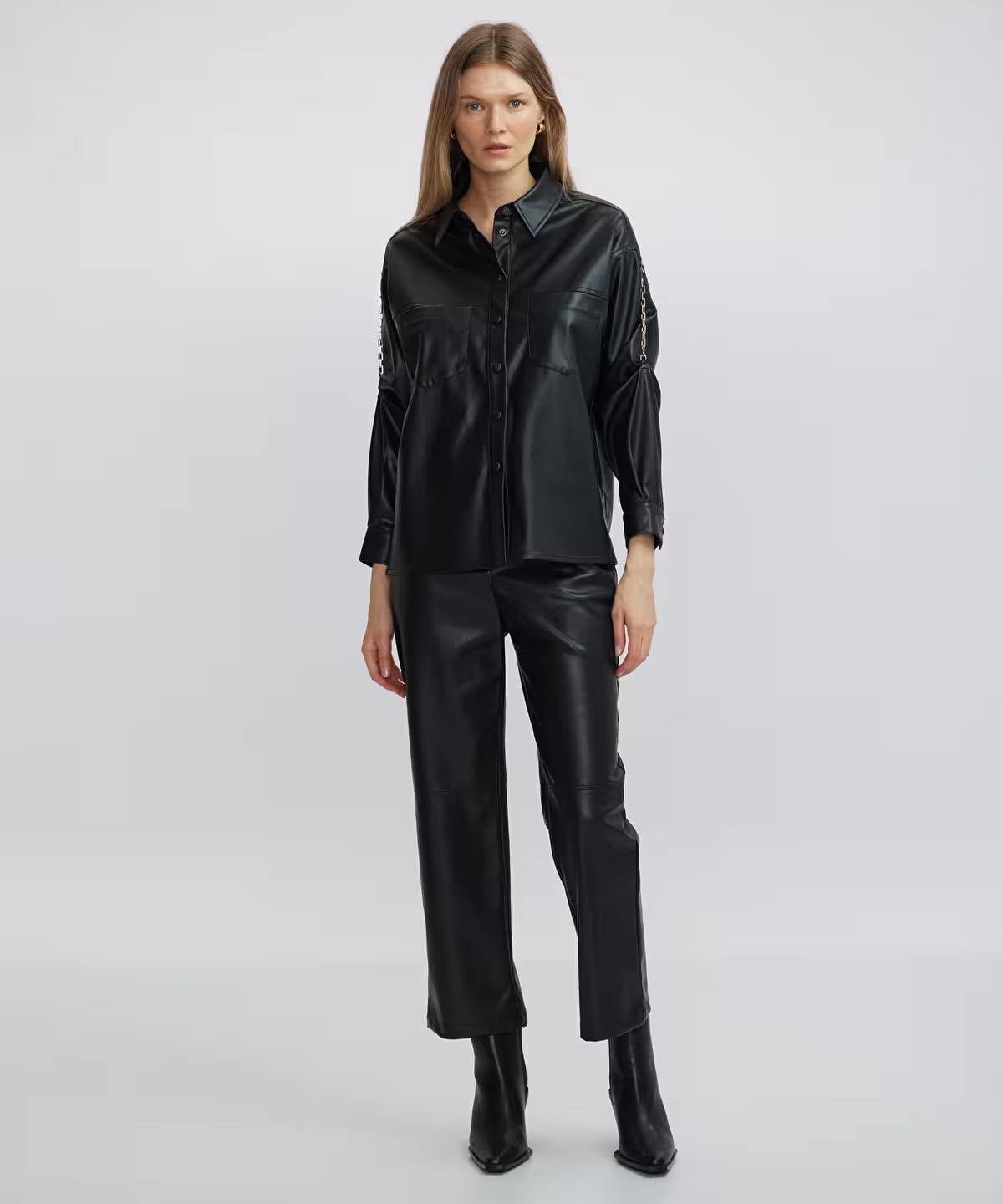 Ipekyol Faux Leather Shirt - Biens Collection
