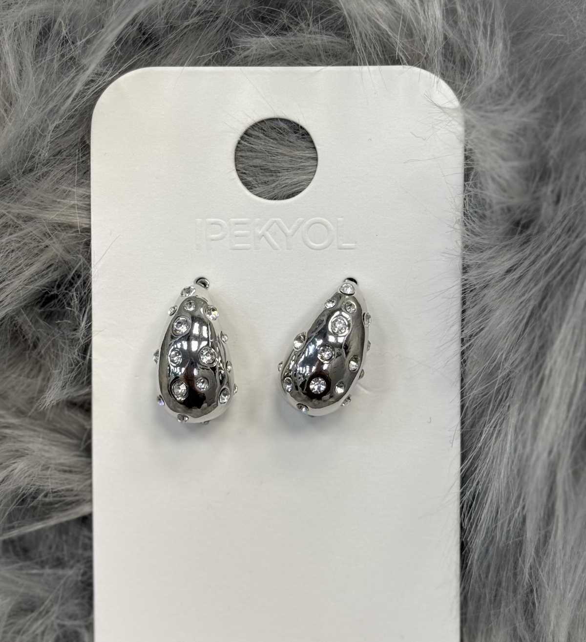 Ipekyol Silver Earrings with Crystal Stones