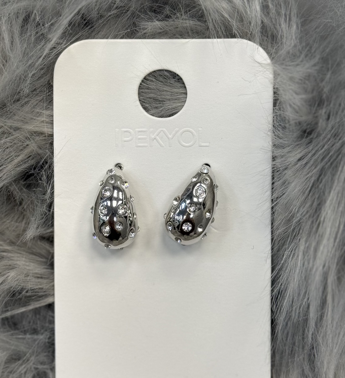 Ipekyol Silver Earrings with Crystal Stones