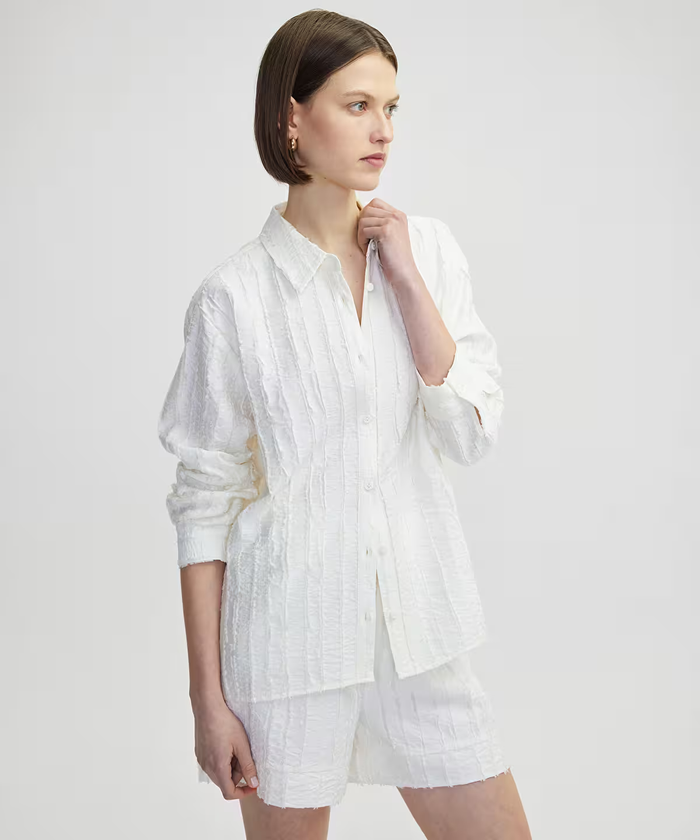 Ipekyol Textured Off Shoulder Shirt