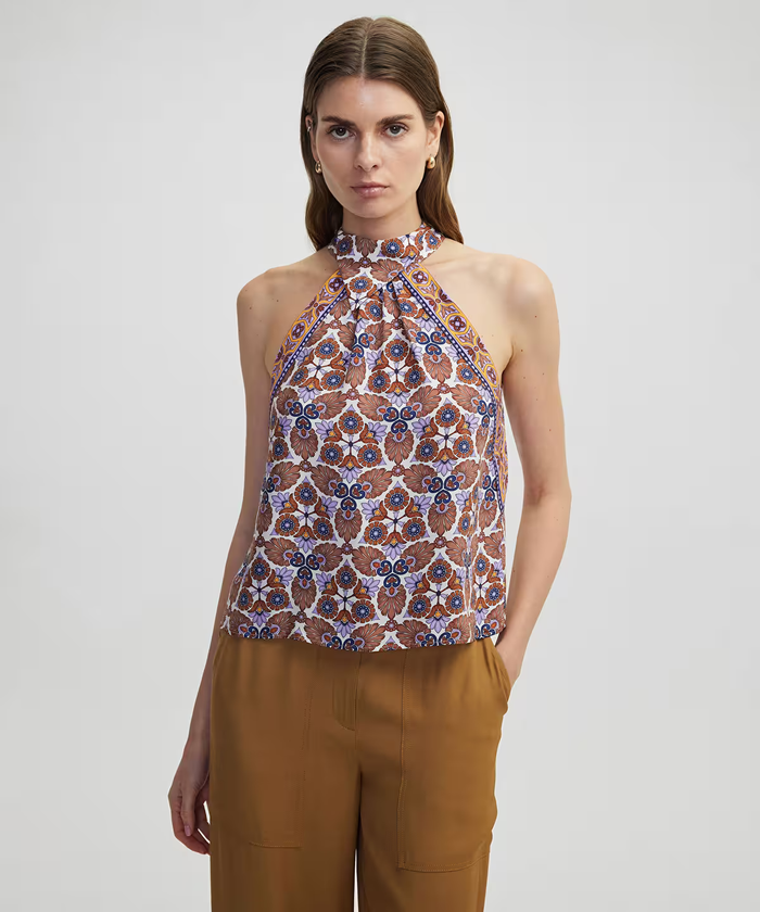 Ipekyol Halter Neck Patterned Blouse