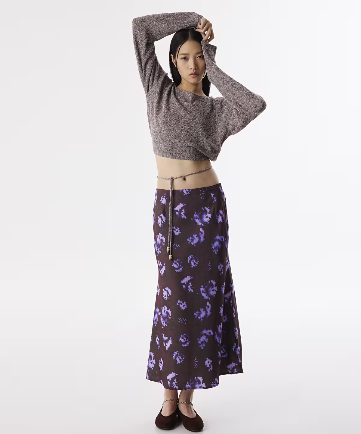 Twist Patterned Midi Skirt