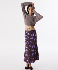 Twist Patterned Midi Skirt