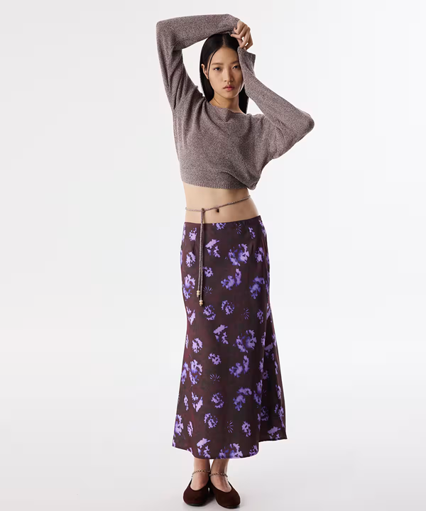 Twist Patterned Midi Skirt