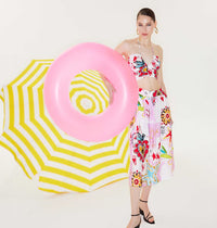 Twist Graphic Print Midi Skirt Flowers