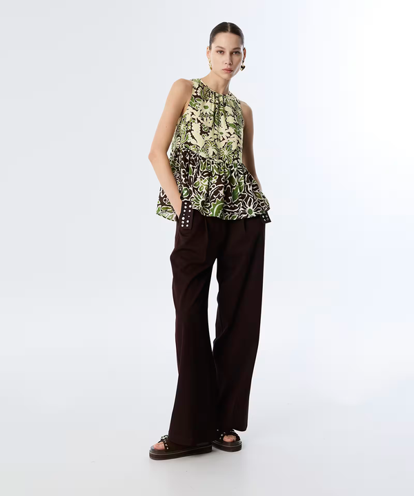 Twist Flower Patterned Blouse