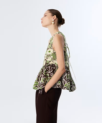 Twist Flower Patterned Blouse